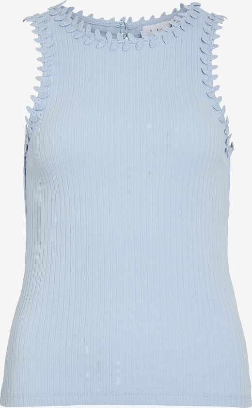 Topp viBabia Leaf O-neck S/L Top - Blå