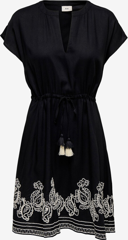 Kjole jdyRisso Life S/S Embroidery Dress - Svart