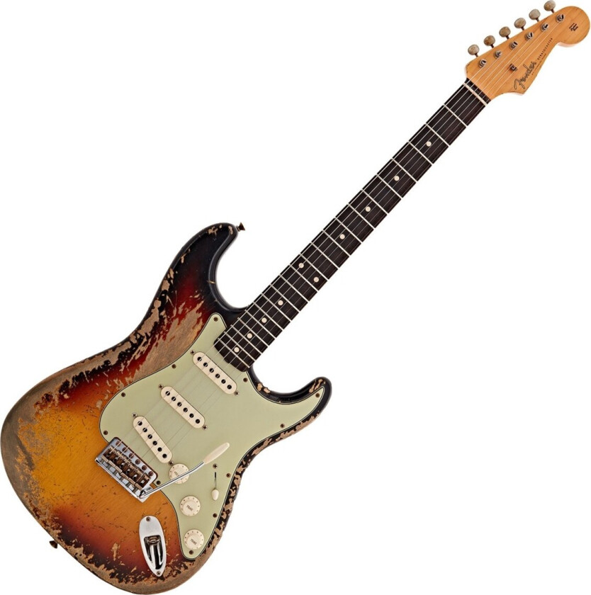 Bilde av 1960 Stratocaster Super Heavy Relic Flame Maple Neck Faded 3-Colour Sunburst