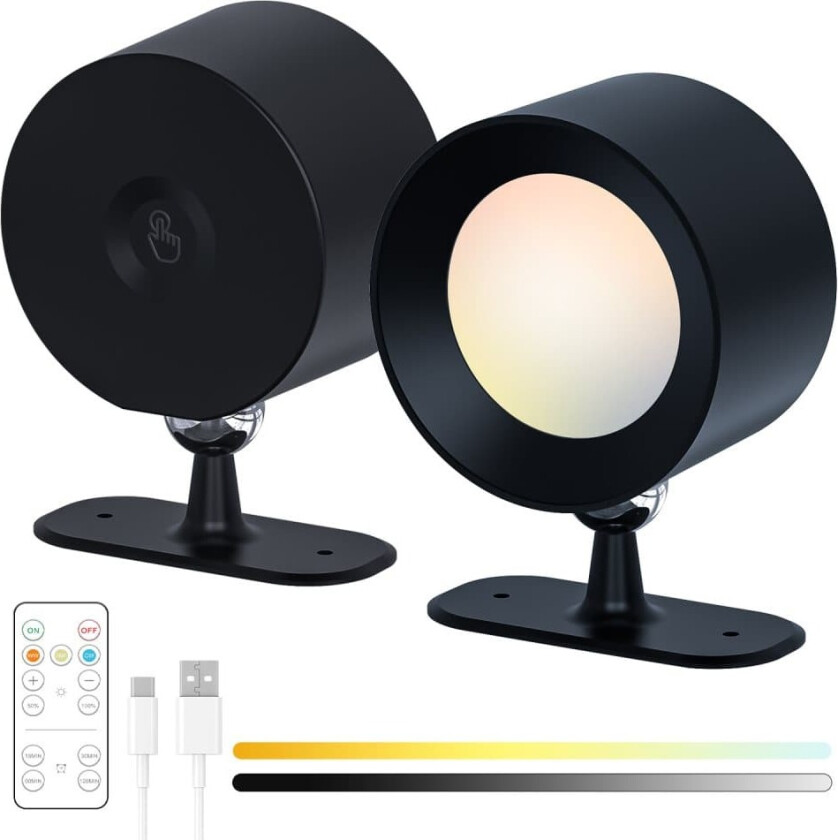 INF Hill Cat Eye Nattlampe - Svart - USB Oppladbar