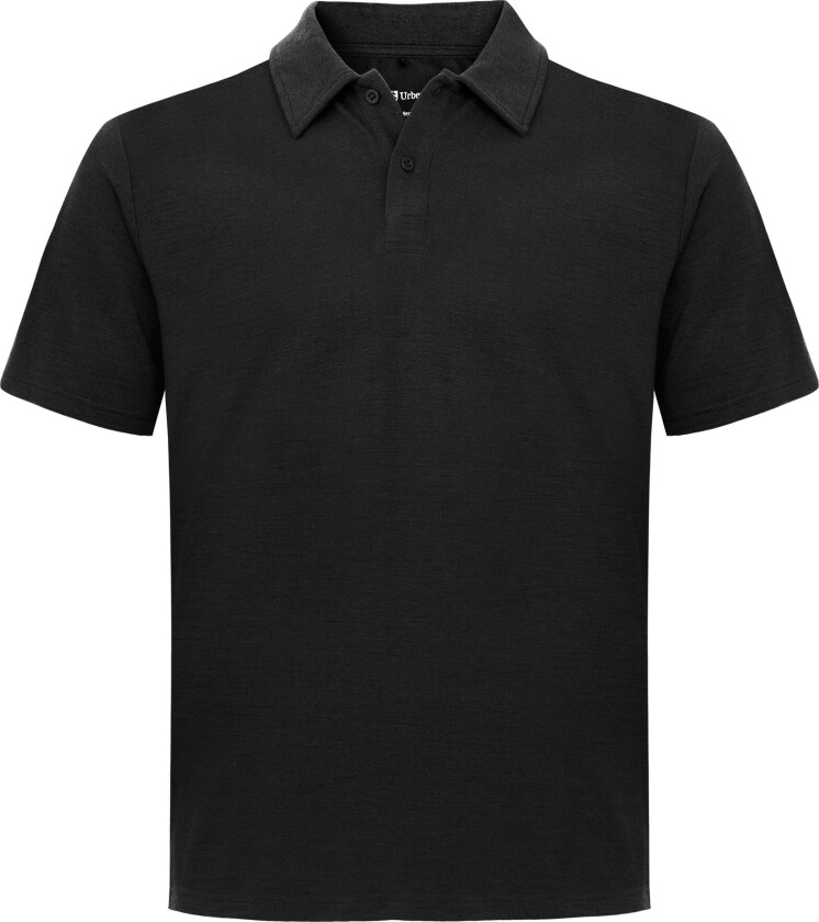 Men's Merino Wool Polo Tee Black Beauty