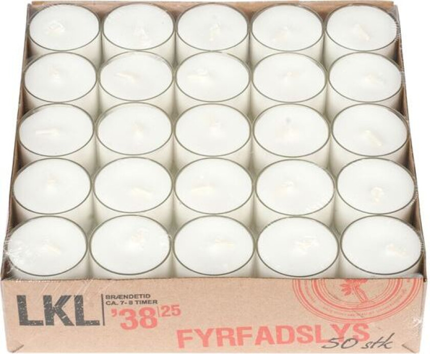 Telys 3,8x2,4 cm 50 stk hvit