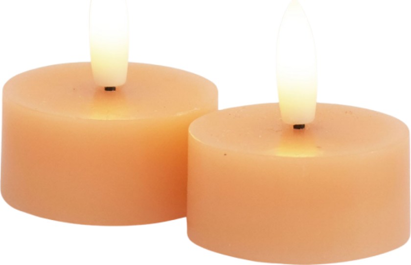 Sille LED telys, batteri, oransje