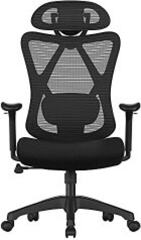 Ergonomisk kontorstol med justerbar tilt og korsryggstøtte