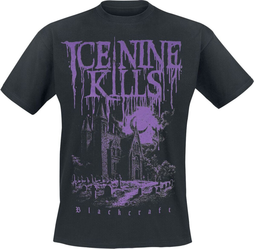 Goth T-skjorte - Ice Nine Kills - Purple Night Church T-skjorte - S til XXL - Herrer - svart