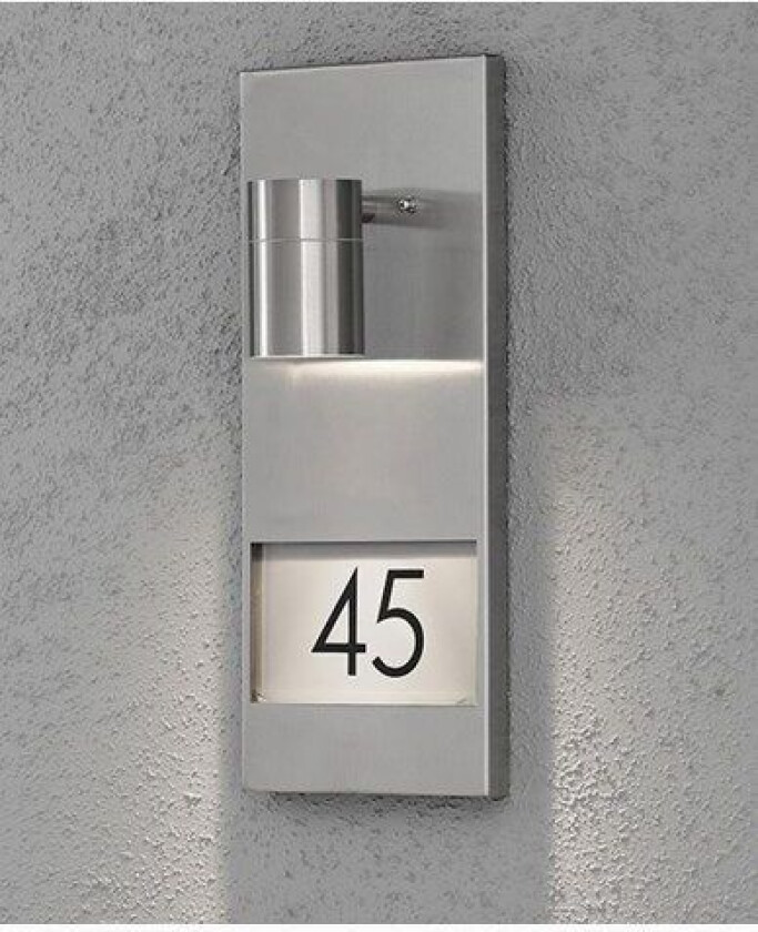 Modena vegglykte med husnummer 7655-000 Rustfri