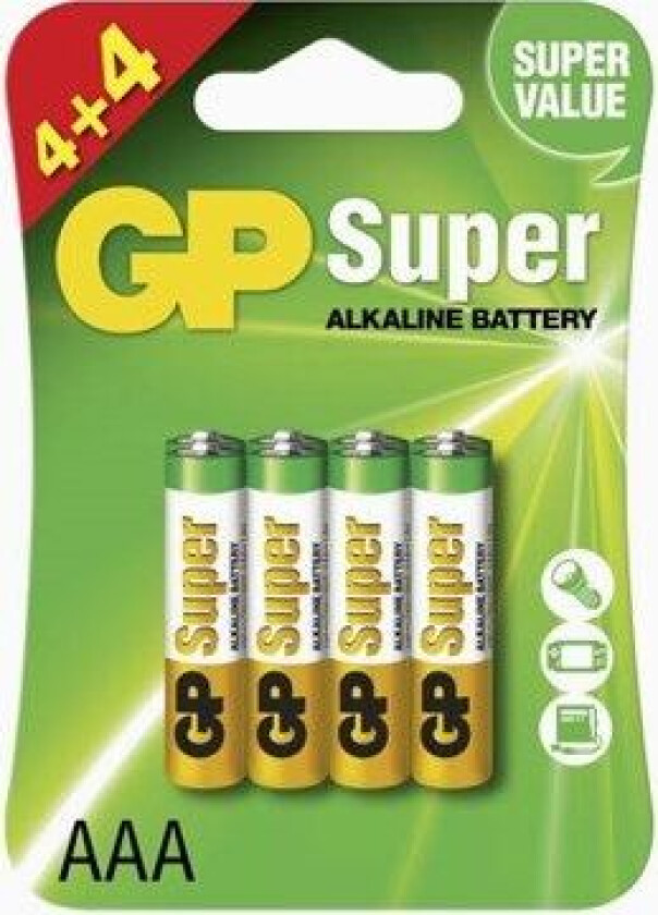 GP Super Alkaline AAA 4+4