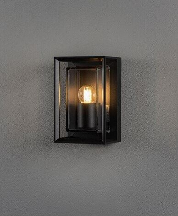 Brindisi mini vegglampe E27 sort med klart glass