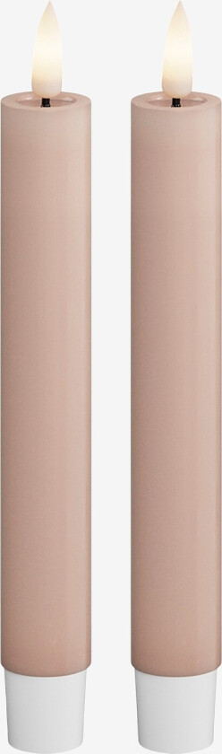 LED-kronelys 2,2x15 cm 2 stk - Rosa