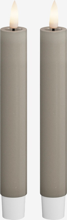 LED-kronelys 2,2x15 cm 2 stk - Beige
