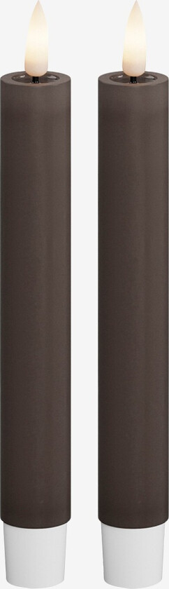 LED-kronelys 2,2x15 cm 2 stk - Brun