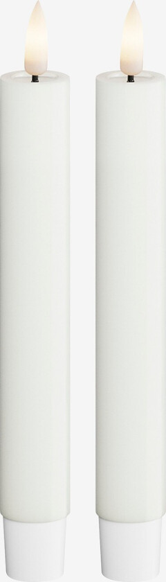 LED-kronelys 2,2x15 cm 2 stk - Hvit