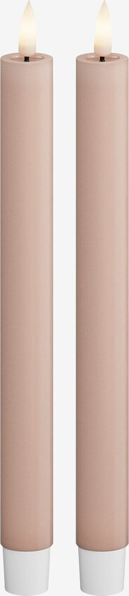 LED-kronelys 2,2x24 cm 2 stk - Rosa