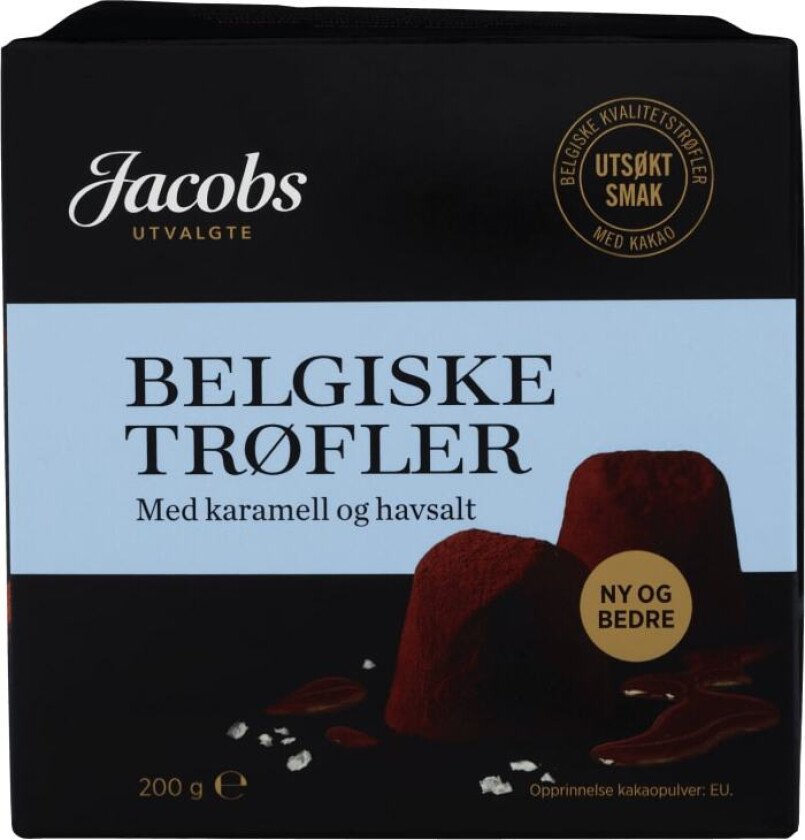 Belgiske Trøfler Karamell&Havsalt 200g Jacobs