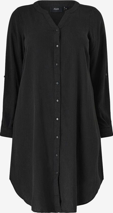 Kjole i lin Vlina, 3/4, Long Shirt - Svart