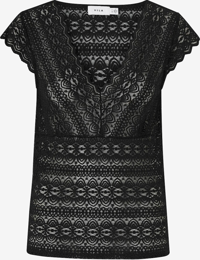 Topp viChikka V-neck Cap Sleeve Top - Svart