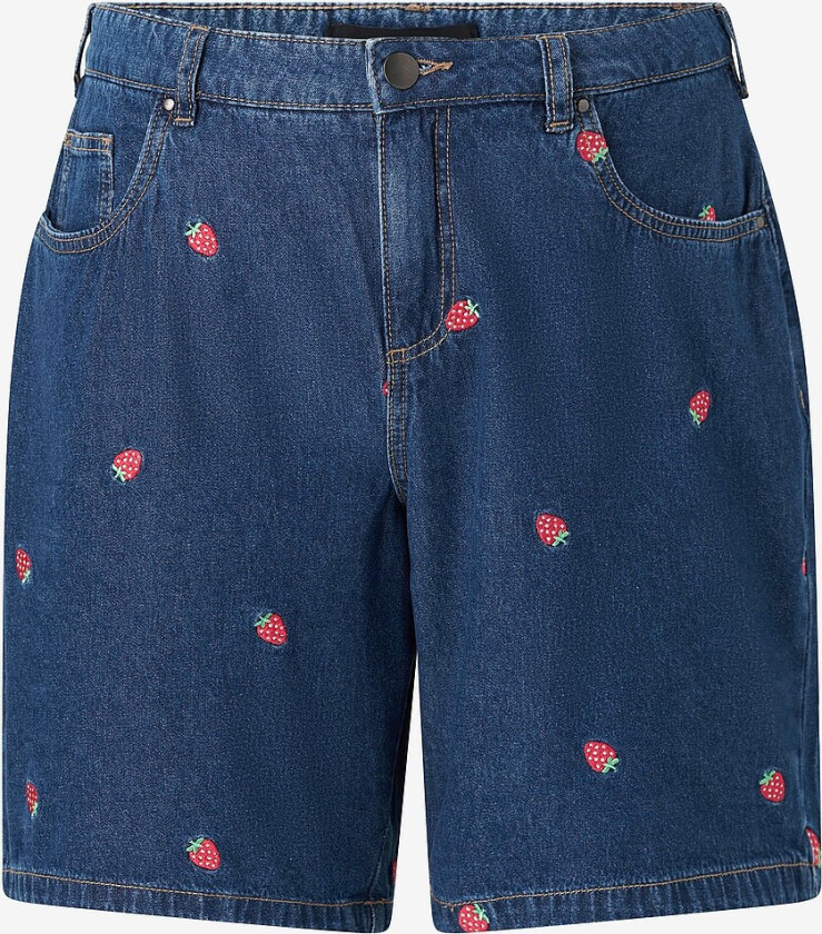 Jeans-shorts jEva Embroidery Shorts - Blå