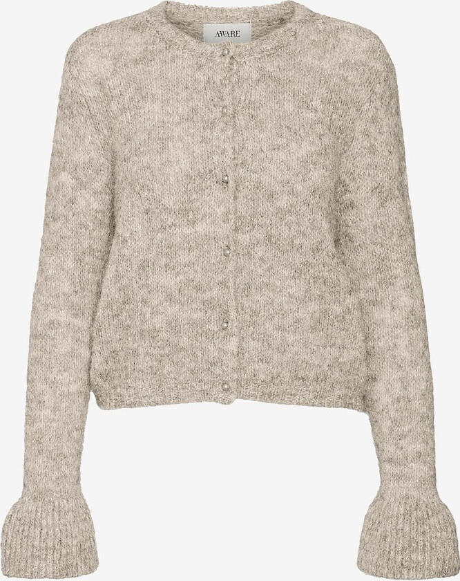 Kardigan vmLeah Lori LS O-neck Knit - Beige