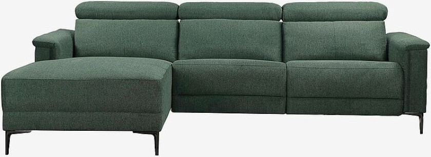 Hjørnesofa 3 seter 1 hvilestol venstre elektrisk Lund, Grønn