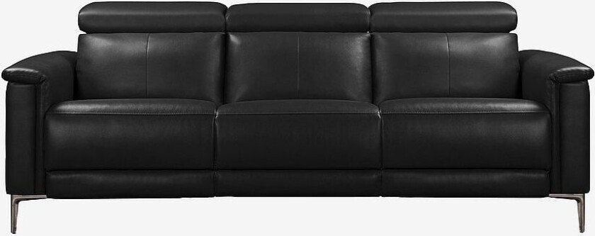 Sofa 3-seters sofa med 2 elektriske hvilestoler Lund, Svart