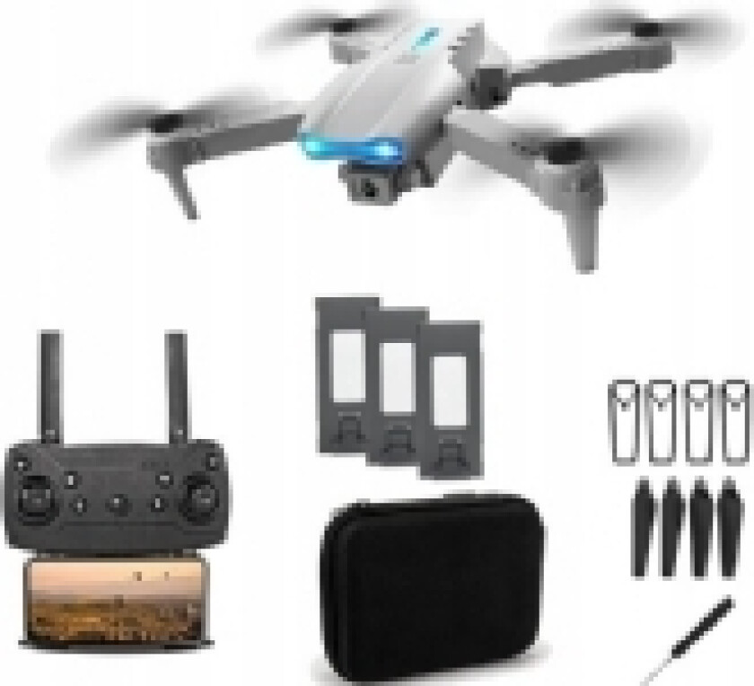 Extralink E99 Pro Drone | Komplett sett: drone + 3 batterier + koffert | 1800 mAh