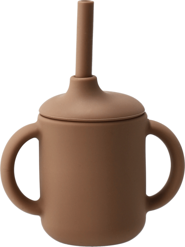 Idun kopp med sugerør silikon 120 ml Hazel