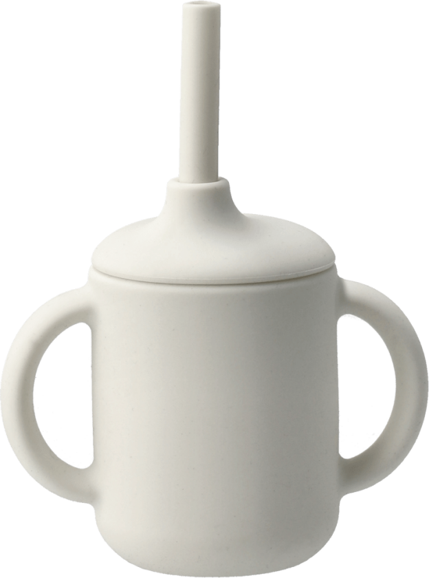 Idun kopp med sugerør silikon 120 ml Vanilla