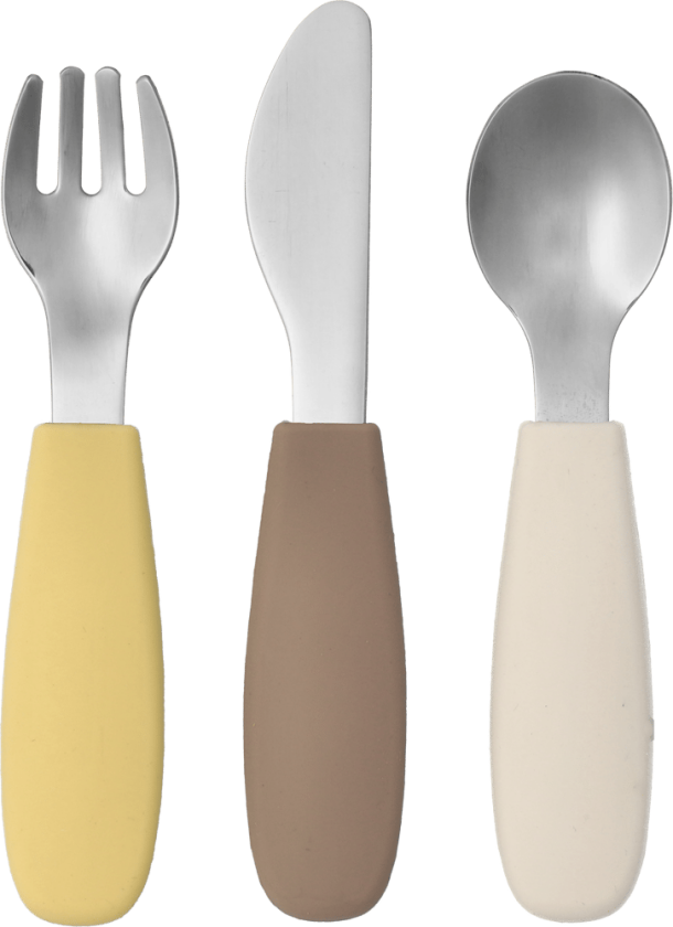 Dine bestikksett silikon 3 deler Taupe
