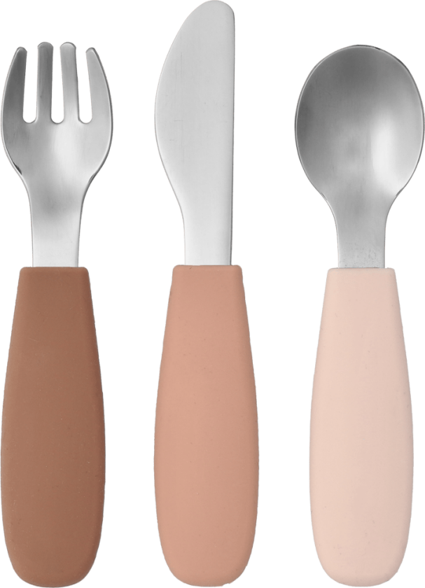 Bilde av Dine bestikksett silikon 3 deler Blush
