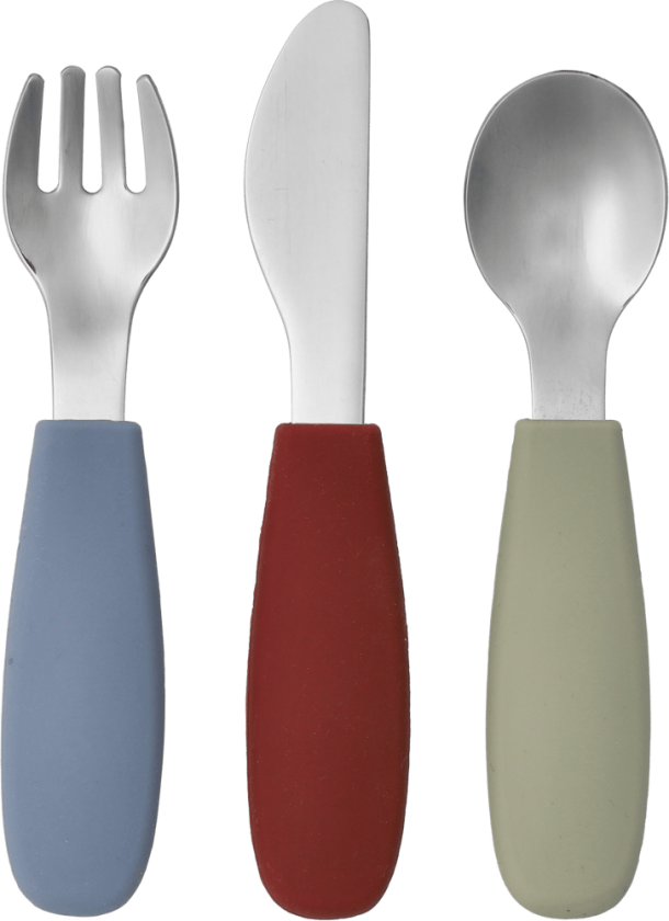 Bilde av Dine bestikksett silikon 3 deler Green-blue