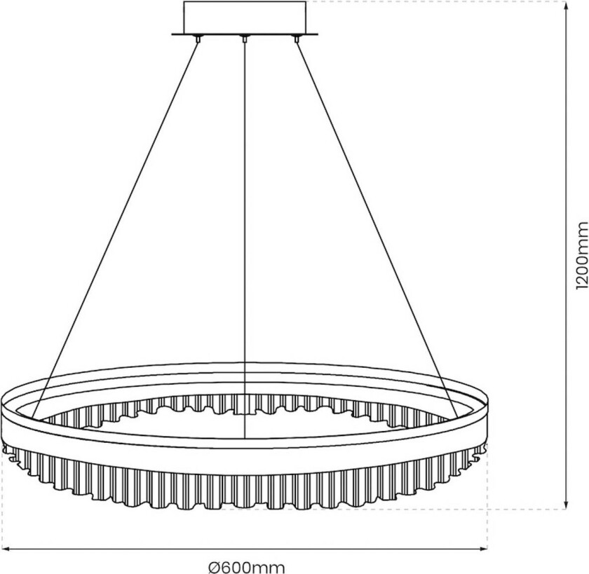LED-hengelampe Preciosa, gull/krystall, akryl, Ø 60 cm