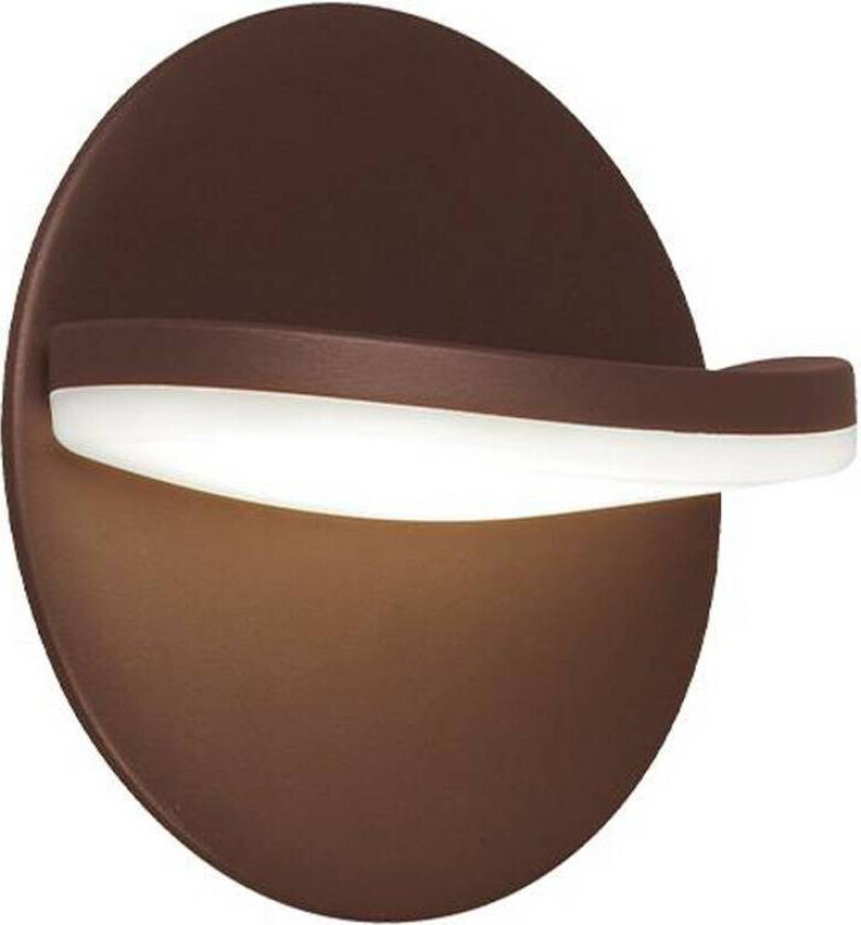 Utendørs LED-vegglampe Letty, brun, Ø 18 cm, metall, IP65