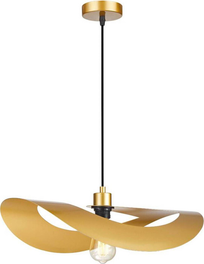 Pendellampe Mas, gullfarget, Ø 50 cm, metall