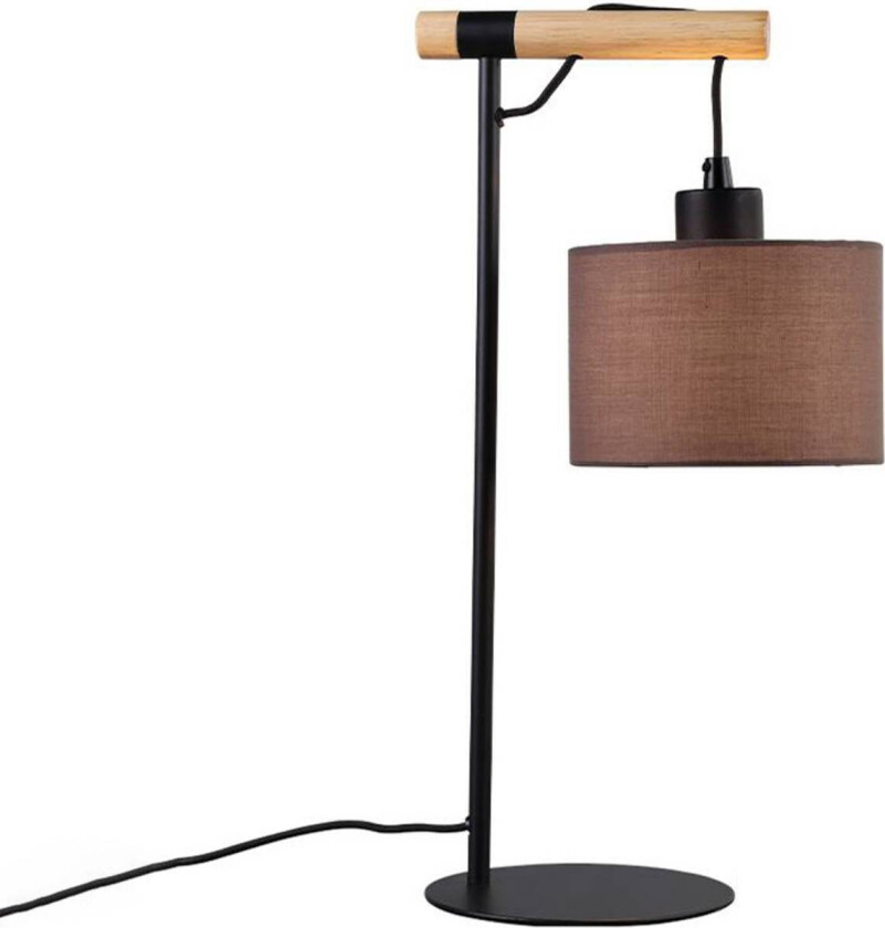 Bordlampe Rika, høyde 46 cm, grå/svart, stoff/metall