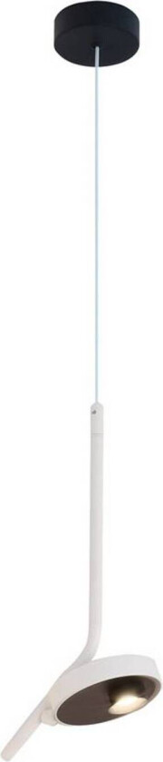 LED-hengelampe Factory, hvit, Ø 15 cm, metall