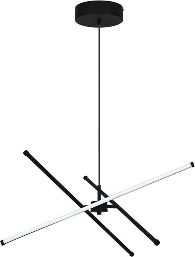 LED-pendellampe Sandy, lengde 60 cm, svart, metall