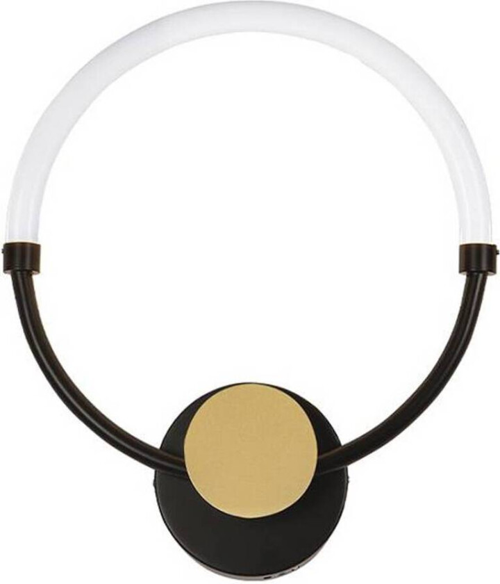 LED-vegglampe Briana, svart/gullfarget, bredde 30 cm