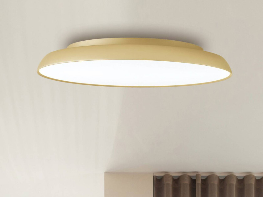 LED-taklampe Art, Ø 45 cm, kremgull, metall