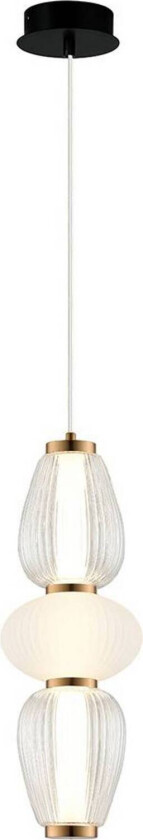 LED-pendellampe Shiny, Ø 16 cm, klar/hvit, glass