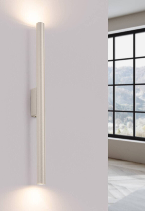 Vegglampe Pastelo, beige, høyde 20 cm, stål, 2 lyskilder.