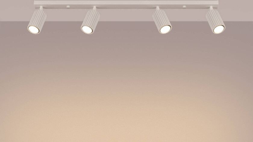 Carbon downlight, beige, lengde 81 cm, aluminium, 4 lyskilder.