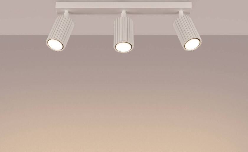 Carbon downlight, beige, lengde 45 cm, aluminium, 3 lyskilder.