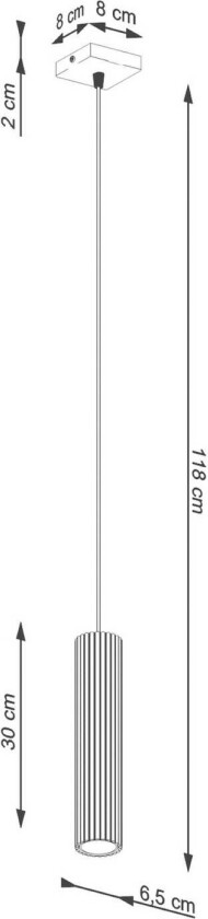 Pendellampe Carbon, svart, Ø 6 cm, aluminium