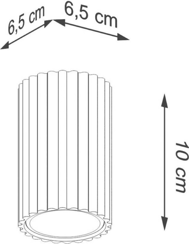 Taklampe i karbon, beige, høyde 10 cm, aluminium