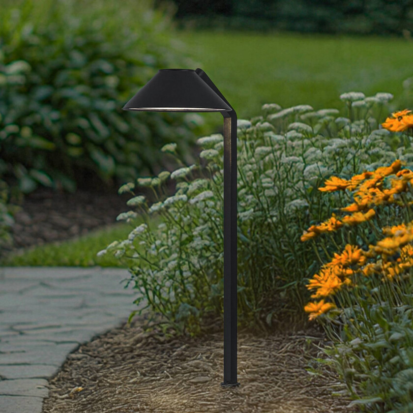 Lindby LED-lampe med jordspyd Capelo, svart, aluminium, høyde 77 cm