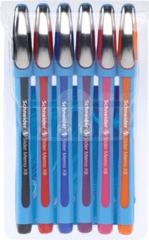 Schneider Kulepenn Kulepenn. Slider Memo Pakke Med 6 0,7 Mm Flerfarget