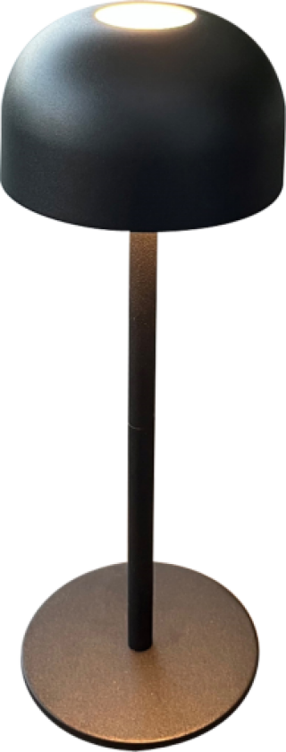 Shine oppladdningsbar bordlampe, svart