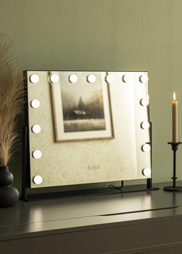 Kaila Sminkespeil Soft Corner Led Svart 60x52 Cm