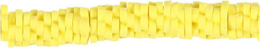 Lerperle, diam. 5-6 mm, hullstørrelse 2 mm, gul, 145 stk / 1 pk.