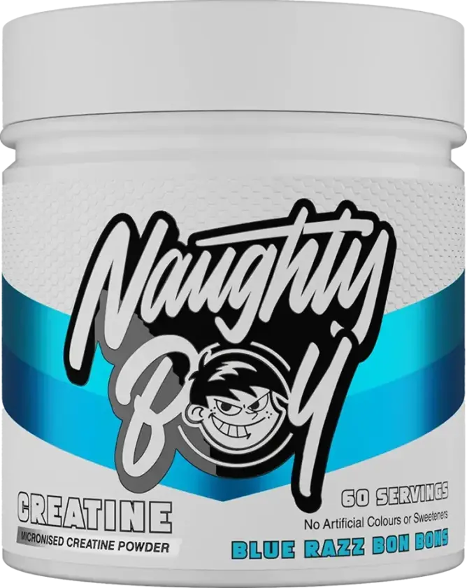 Naughty Boy Falvoured Creatine - 300g - Blue Razz Bon Bons
